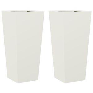 vidaXL aia taimekastid 2 tk, valge, 35x35x75 cm, teras