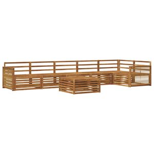 vidaXL V&auml;li diivanikomplekt 7 pcs Naturaalne Tugev akatsiapuu