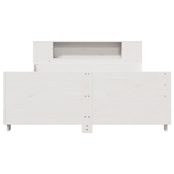 vidaXL voodiraam ilma madratsita, valge, 120 x 190 cm, männipuit