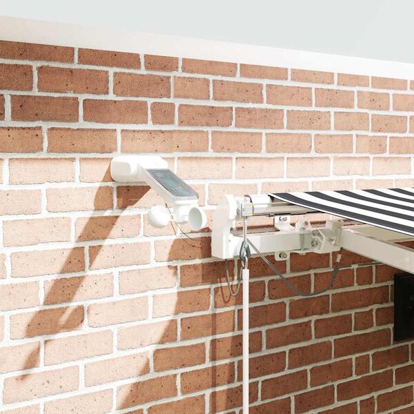 vidaXL automaatselt sisset&otilde;mmatav varikatus LEDiga, antratsiit/valge