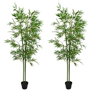 vidaXL Tehisbambuse Puud 2 pcs Roheline 60 x 18 x 190 cm