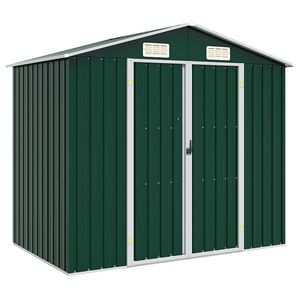 vidaXL aiakuur, roheline, 205 x 129 x 183 cm, tsingitud teras
