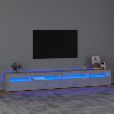 vidaXL telerialus LED-tuledega, betoonhall, 270x35x40 cm