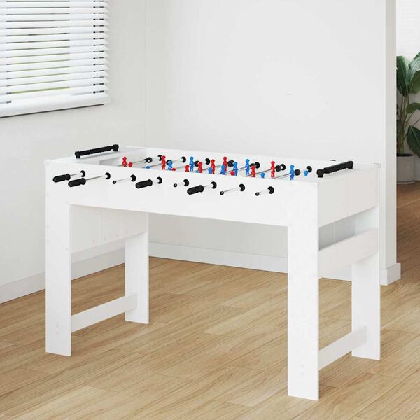 vidaXL Foosball laud Valge 125 x 60,5 x 80 cm Tehispuit