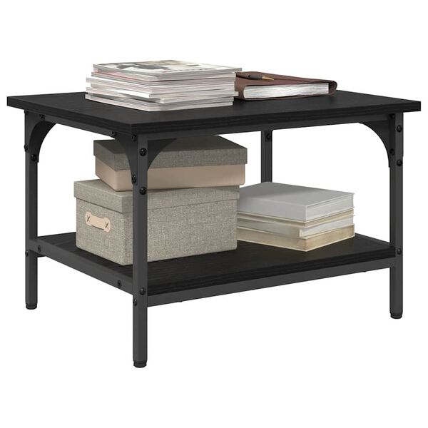 vidaXL Printeri alus Must tamm 50 x 40 x 38 cm Tehispuit