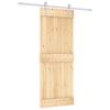 vidaXL Libisev uks Looduslik ja Valge 80 x 210 cm Tahke m&auml;nnipuit