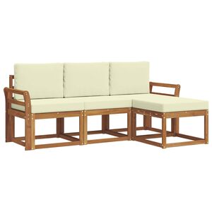 vidaXL V&auml;li diivanikomplekt padjaga 4 pcs Looduslik ja kreem