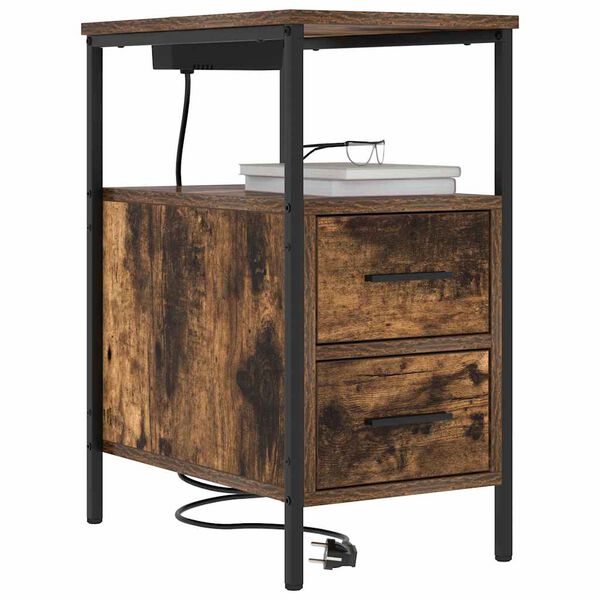 vidaXL &Ouml;&ouml;lambi kapp Suitsetatud tamm 30 x 48 x 61 cm Tehispuit