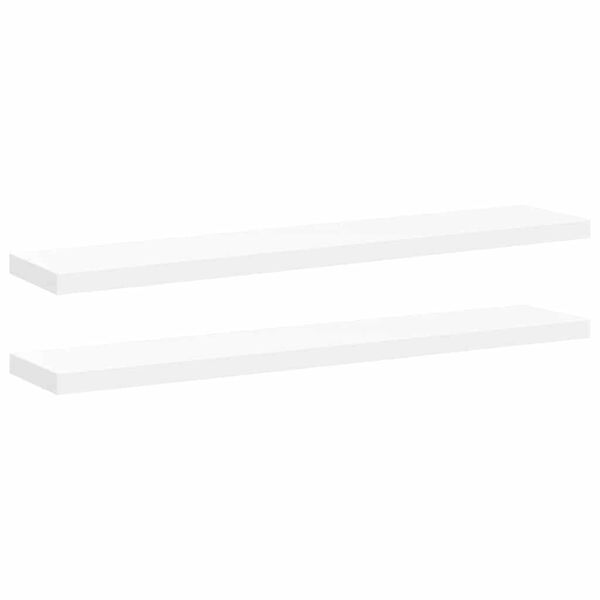 vidaXL seinariiulid, 2 tk, valge, 120x23,5x3,8 cm MDF