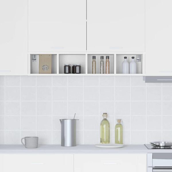 vidaXL Seinakapp ladustamisega Valge 20 x 29,5 x 100 cm Tehispuit