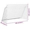 vidaXL jalgpallivärav võrguga, valge, 180 x 90 x 120 cm, teras