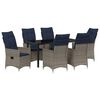 vidaXL Lauda ja toolide komplekt padjaga 7 pcs Hall PE rattan