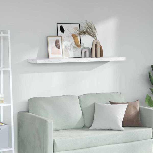 vidaXL Seinariiul Valge Marmor 120 x 23,5 x 4 cm Tehispuit