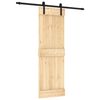 vidaXL Libisev uks Naturaalne ja must 70 x 210 cm Tahke m&auml;nnipuit