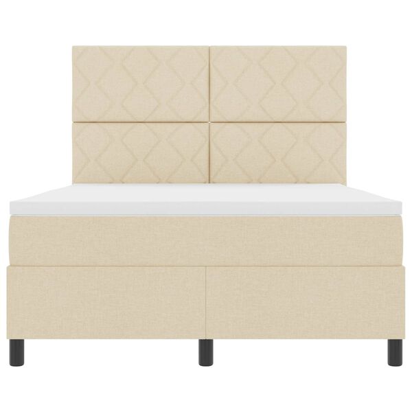 vidaXL Karbi vedrumadrats madratsiga LEDiga cream 160 x 200 cm kangas