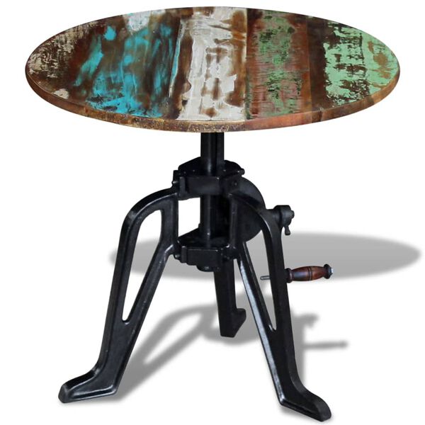 vidaXL lisalaud taastatud puidust, malm 60 x (42-63) cm