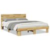 vidaXL voodiraam peatsiga ilma madratsita 140x190 cm t&auml;ispuidust tamm