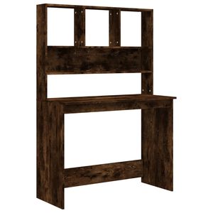 vidaXL riiulitega kirjutuslaud, suitsutamm, 102x45x148 cm, tehispuit
