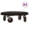 vidaXL ratastel taimek&auml;rud, 5 tk, l&auml;bim&otilde;&otilde;t 40 cm, must, 275 kg