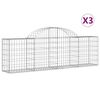 vidaXL kaarekujulised gabioonkorvid 3 tk, 200x30x60/80 cm, raud