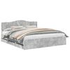 vidaXL Voodi raam sahtliga peaga Betoonhall 180 x 200 cm Inseneripuit
