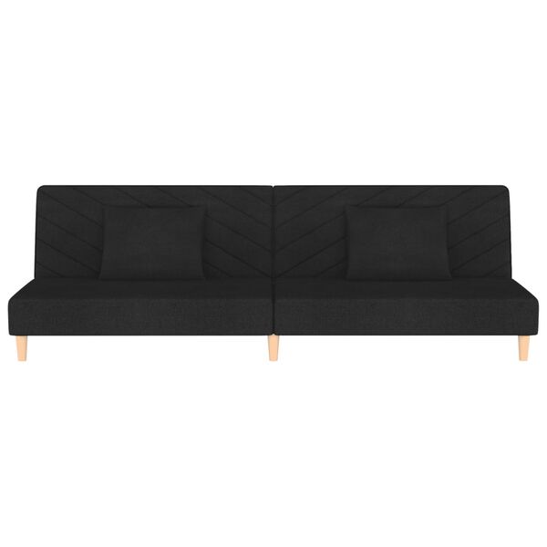 vidaXL 2-kohaline diivanvoodi patjadega, must, kangas