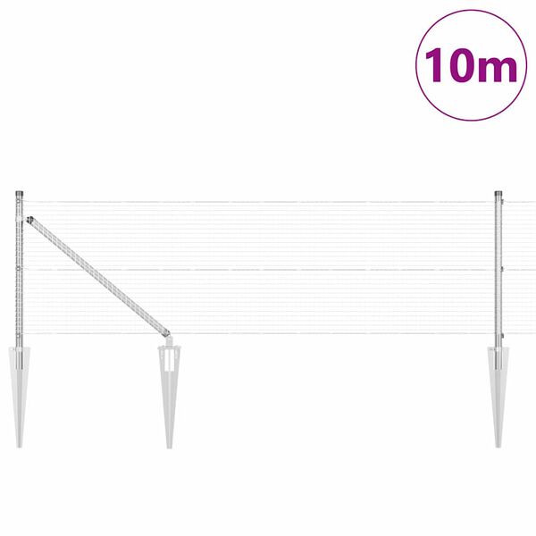 vidaXL Aiapost H&otilde;bedane 10 x 0,4 m (19 x 19 mm v&otilde;rgurull) Teras