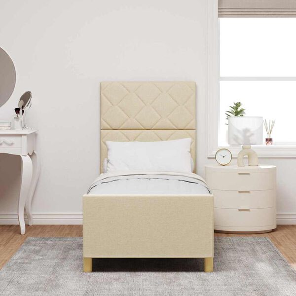 vidaXL Voodi raam peaga cream 80 x 200 cm kangas