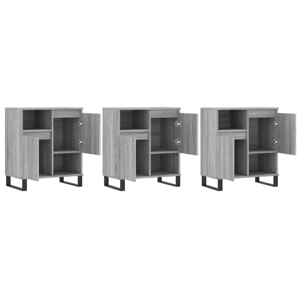 vidaXL puhvetkapid 3 tk, hall Sonoma tamm, tehispuit