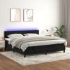 vidaXL kontinentaalvoodi madrats ja LED, must, 160x200 cm, samet