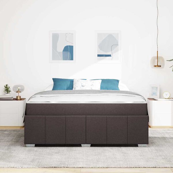 vidaXL Voodi raam madratsiga Tume pruun 180 x 200 cm kangas