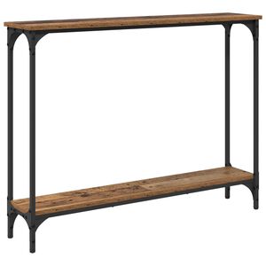 vidaXL Konsoollaud riiuliga Vana puit 100 x 22,5 x 75 cm Tehispuit