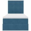 vidaXL Voodi hoiukohaga ja madratsiga Tumesinine 90 x 190 cm Samet