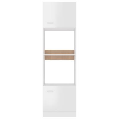 vidaXL köögikapp, kõrgläikega valge, 60 x 57 x 207 cm puitlaastplaat