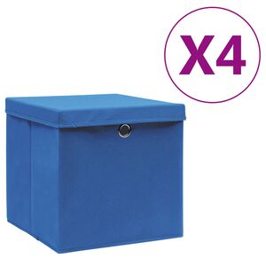 vidaXL hoiukastid kaanega 4 tk, 28 x 28 x 28 cm, sinine