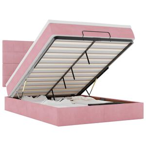 vidaXL ottomani voodi madratsitega, roosa, 140x190cm, samet