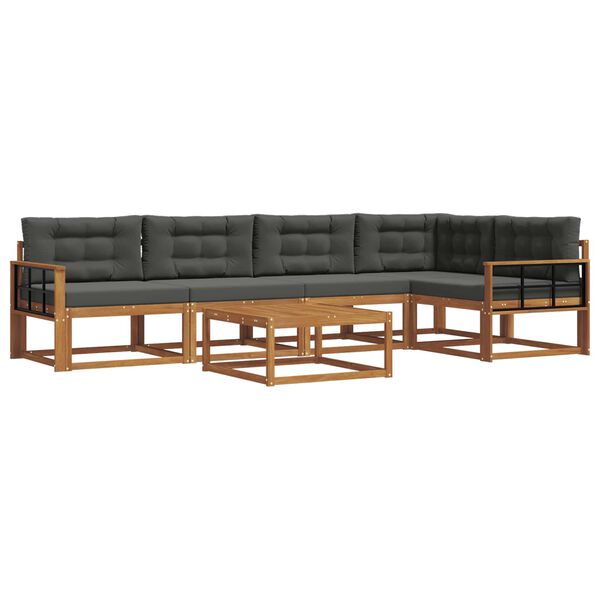 vidaXL V&auml;li diivanikomplekt padjaga 6 pcs Looduslik ja antriit