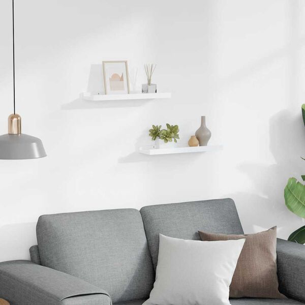 vidaXL pildiraami seinariiulid 2 tk, valge, 40 x 9 x 3 cm MDF