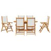 vidaXL Aia s&ouml;&ouml;gilaudade komplekt 7 pcs Kreemvalge Tugev akatsiapuu