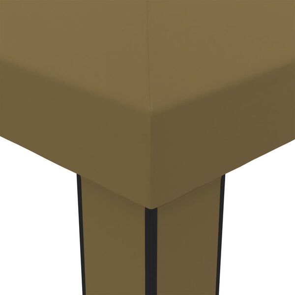 vidaXL varjualune, topeltkatusega, 3 x 6 m, pruunikashall, 180 g/m²