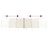 vidaXL lahtitõmmatav külgsein, kreemjasvalge, 140 x 600 cm