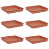 vidaXL Ruudu kujuline lille alus 6 pcs Kohviroosa 15 x 15 x 2 cm