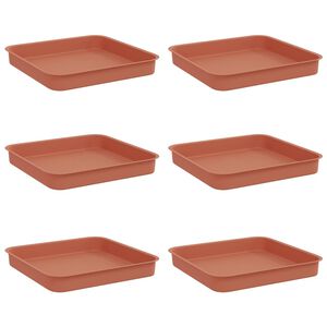 vidaXL Ruudu kujuline lille alus 6 pcs Kohviroosa 15 x 15 x 2 cm