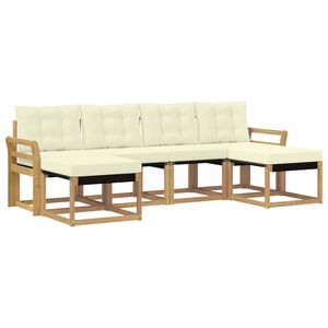 vidaXL V&auml;li diivanikomplekt padjaga 6 pcs Valge ja kreemjas