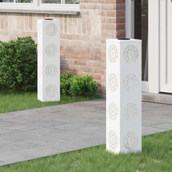 vidaXL P&auml;ikese LED k&auml;igutee tuli 2 pcs Valge K&uuml;lmvaltsitud teras