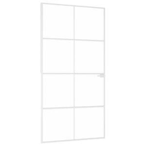 vidaXL siseuks, valge, 102x201,5cm, karastatud klaas/alumiinium, õhuke