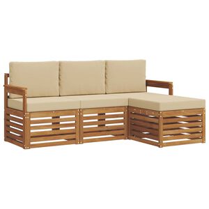 vidaXL V&auml;li diivanikomplekt padjaga 4 pcs Looduslik ja beež
