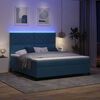 vidaXL LED Box Spring Voodi madratsiga Tumesinine 180 x 200 cm Samet