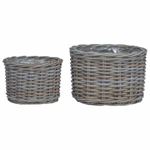 vidaXL Istutuskorv ladustamisega 2 pcs Hall Kubu rattan