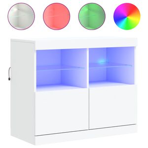 vidaXL puhvetkapp LED-tuledega, valge, 81 x 37 x 67 cm